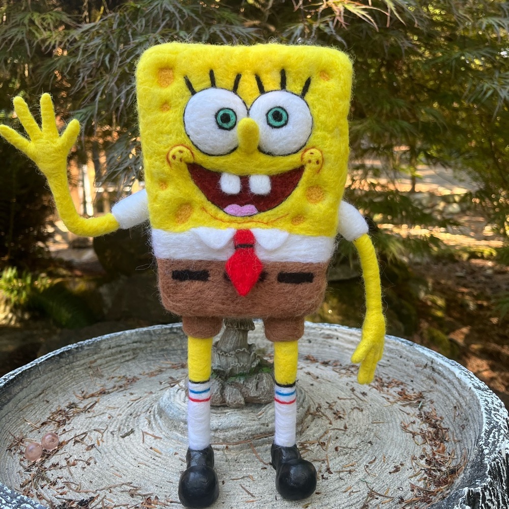 Felted SpanBob figurine